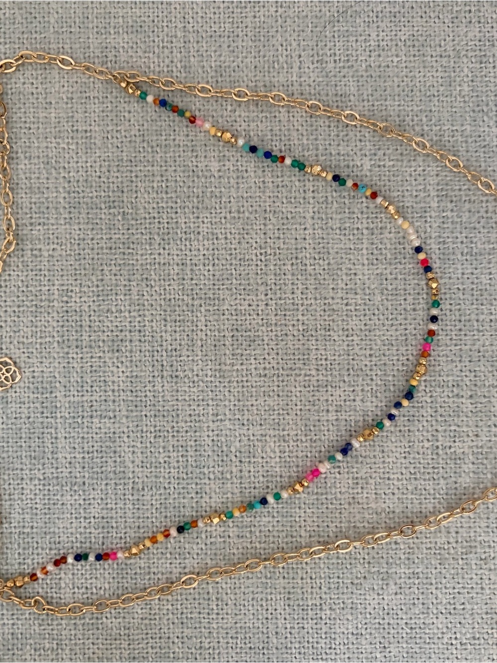 Kendra Scott Gold Layered Necklace with Multicolor Seed Beads